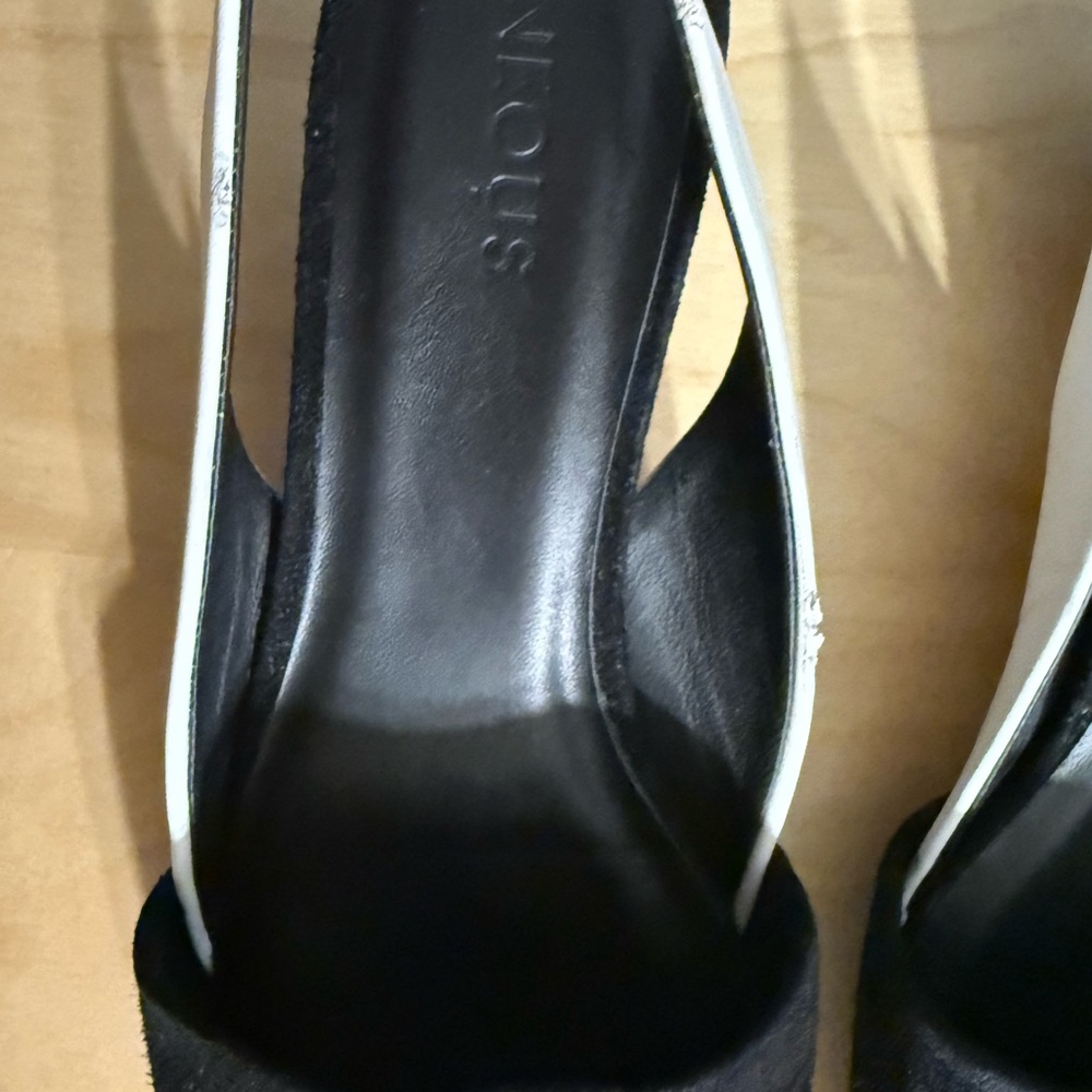 NEOUS Heels Italian Leather Slingback with Suede Square Toe EU 35.5 / US 5.5 - 6 - Picture 5 of 8